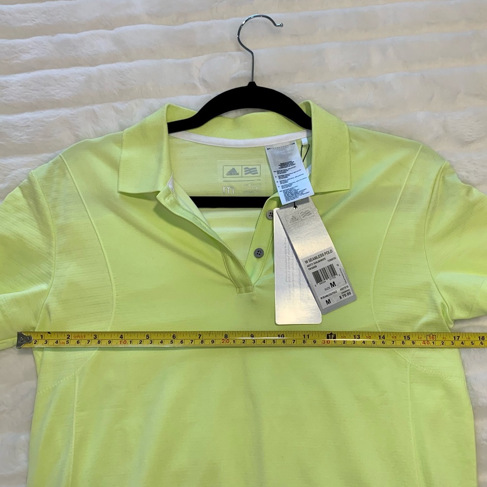adidas Seamless Women’s Golf Polo SS Neon Green M - Picture 3 of 8